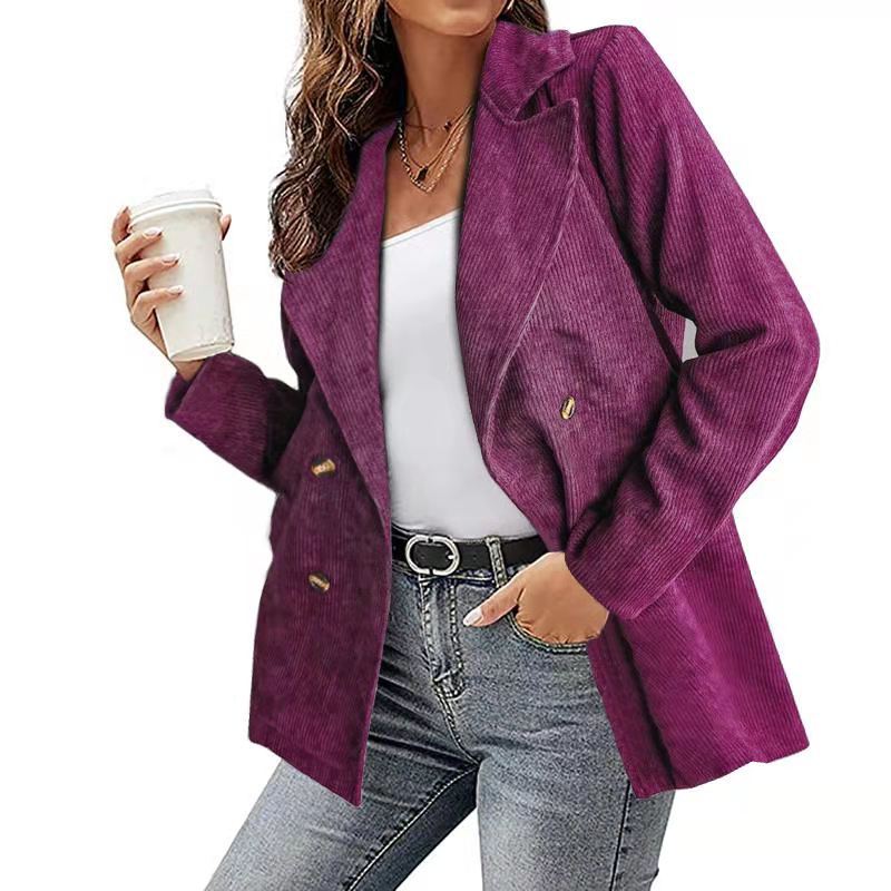 Women's Corduroy Blazer Oversized Casual Jacket