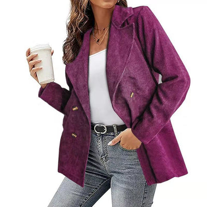 Women's Corduroy Blazer Oversized Casual Jacket