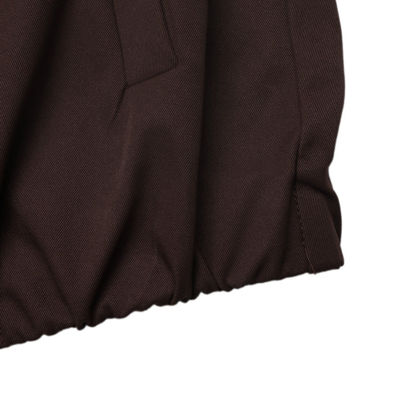 Solid Bomber Jacket Zip Front Cropped Relaxed Fit