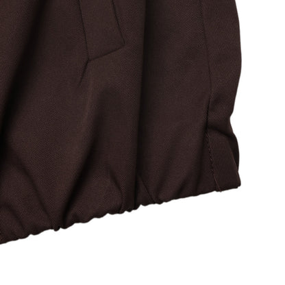 Solid Bomber Jacket Zip Front Cropped Relaxed Fit