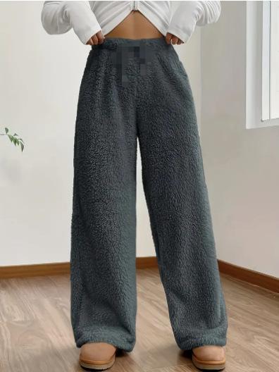 Women's Sherpa Fleece Wide Leg Pants Warm Cozy Casual