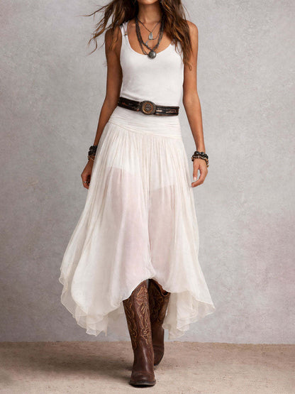 Women's Sleeveless Mesh Maxi Dress Scoop Neck Summer