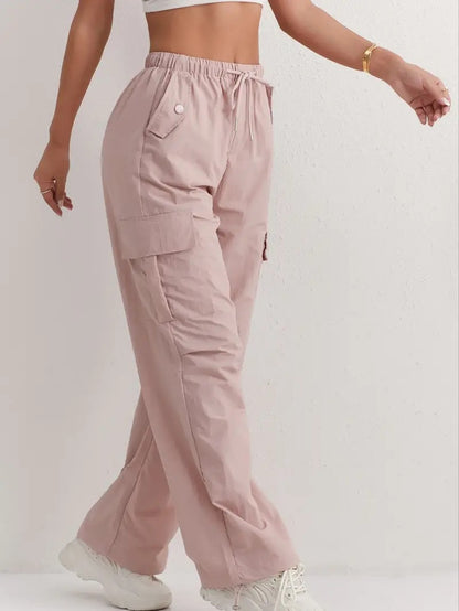 Women's High Waisted Cargo Pants Wide Leg Quick Dry Pockets