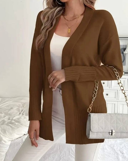 Plus Size Oversized Chunky Cardigan Open Front Pockets