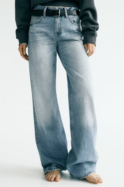 Women's Vintage High Waisted Wide Leg Jeans