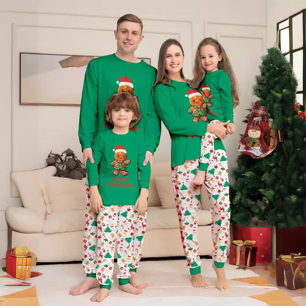 Alphabet Parent-child Dress Printed Homewear Christmas Pajama Set