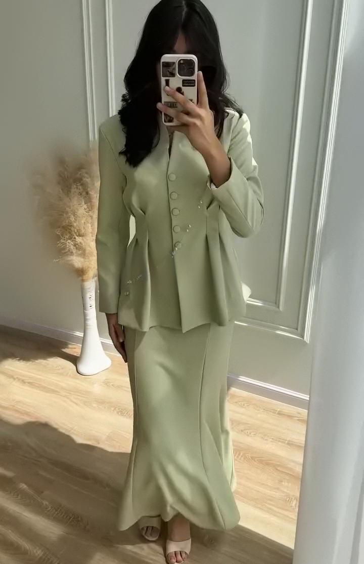Women's 2 Piece Blazer Maxi Skirt Set Workwear