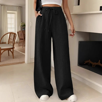 Women's Flowy High Waisted Wide Leg Casual Summer Pants