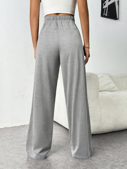 Cotton High-Waist Wide-Leg Jogger Pants Casual Lounge