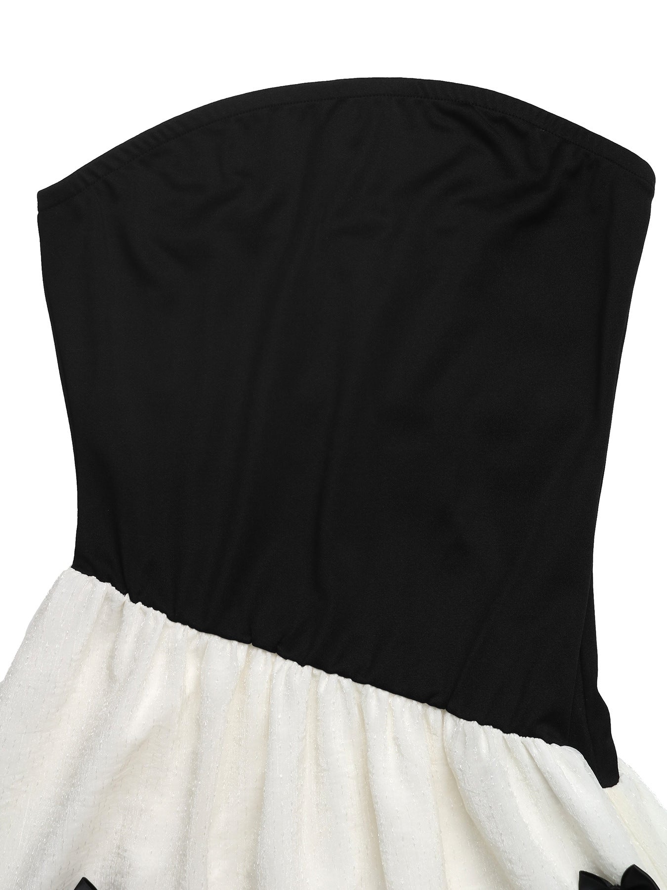 Color Block Strapless Maxi Dress Bow Detail Y2K Summer
