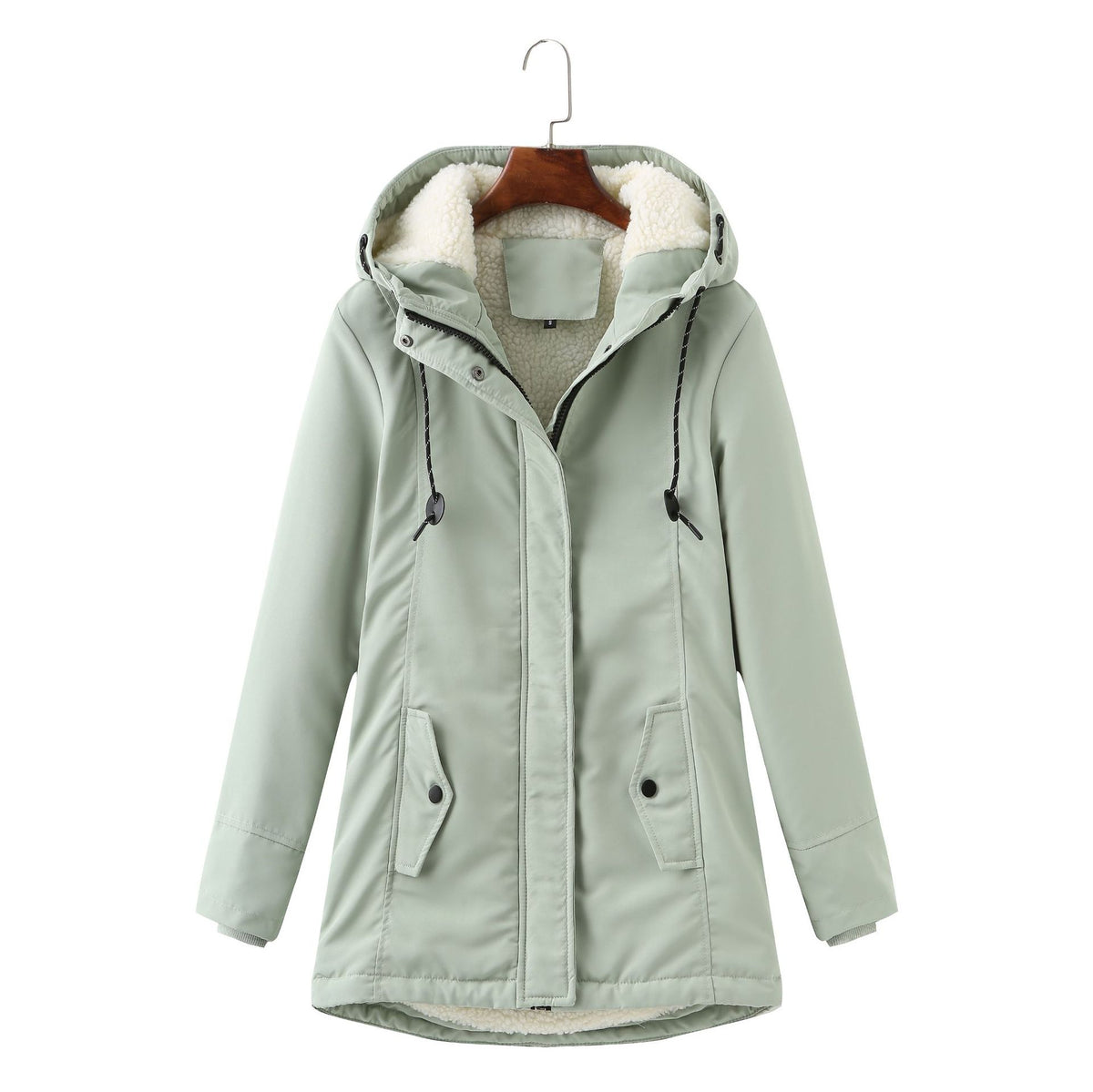 Women's Sherpa Lined Hooded Parka Plus Size Winter Coat