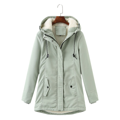 Women's Sherpa Lined Hooded Parka Plus Size Winter Coat