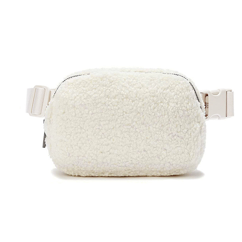 Lamb's Wool Waist Chest Sport Crossbody Bag