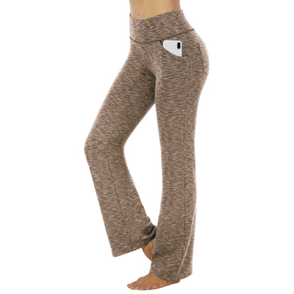 Womens High Waisted Flare Yoga Pants Stretchy with Pockets