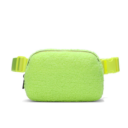 Lamb's Wool Waist Chest Sport Crossbody Bag