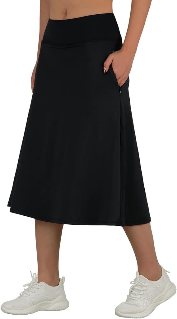 Women's High-Waisted A-Line Skirt with Pockets – Casual Sports Skirt