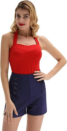 Women's High-Waisted Button Shorts – Elegant Slim Fit Summer Shorts