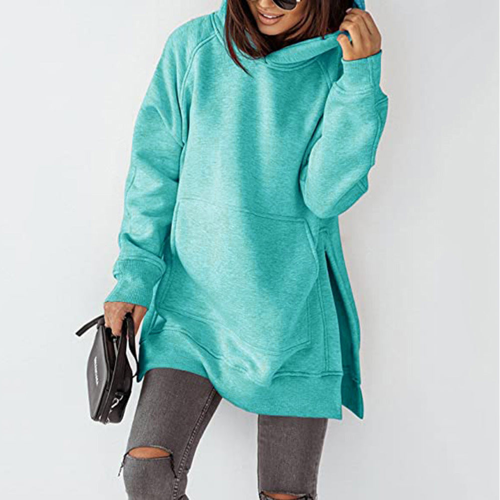 Women's Oversized Fleece Hoodie Tunic Pocket Pullover