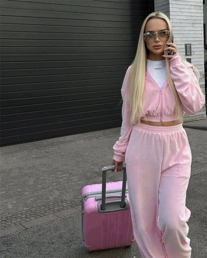Women's 2 Piece Lounge Zip Hoodie Jogger Set