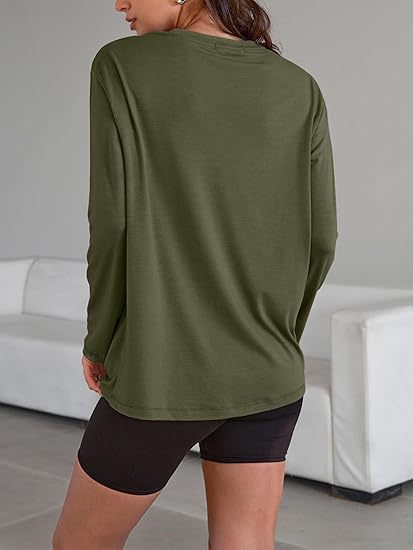 Women's Oversized Long Sleeve Crew Neck Boyfriend Tee