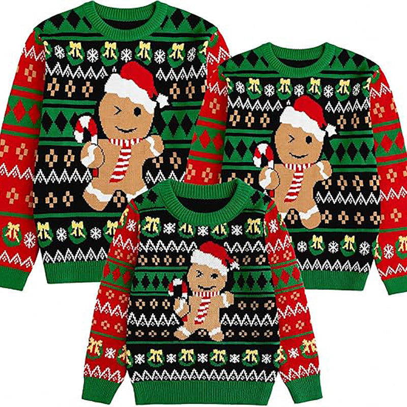 Family Matching Christmas Gingerbread Knit Sweater