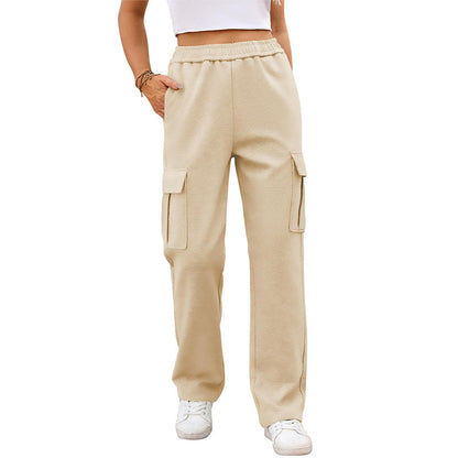Women's High-Waisted Cargo Joggers – Loose Fit, Multi-Pocket Pants