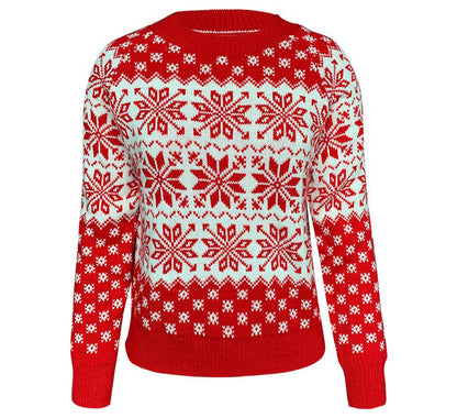 Women Christmas Snowflake Fair Isle Knit Sweater