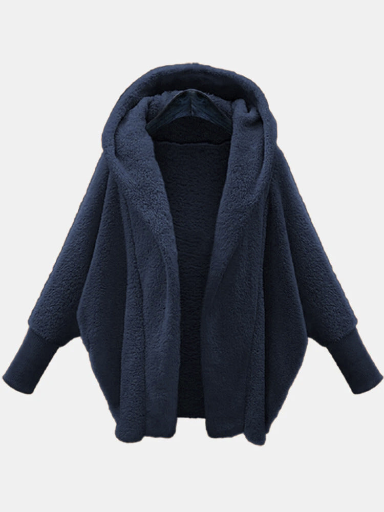Women's Oversized Fuzzy Hooded Cardigan Plus Size