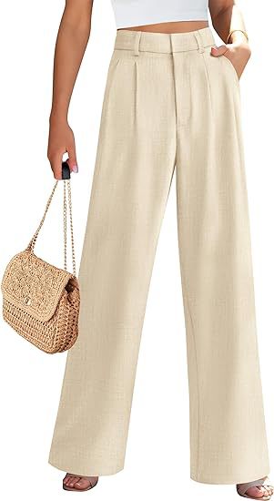 High Waist Wide Leg Trousers with Pockets