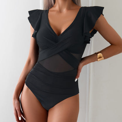 2025 New Women’s Sporty One-Piece Bikini Swimsuit – Quick-Dry Swimwear