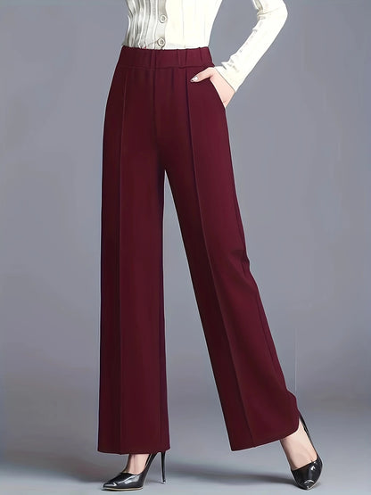 Women's High Waisted Wide Leg Dress Pants with Pockets