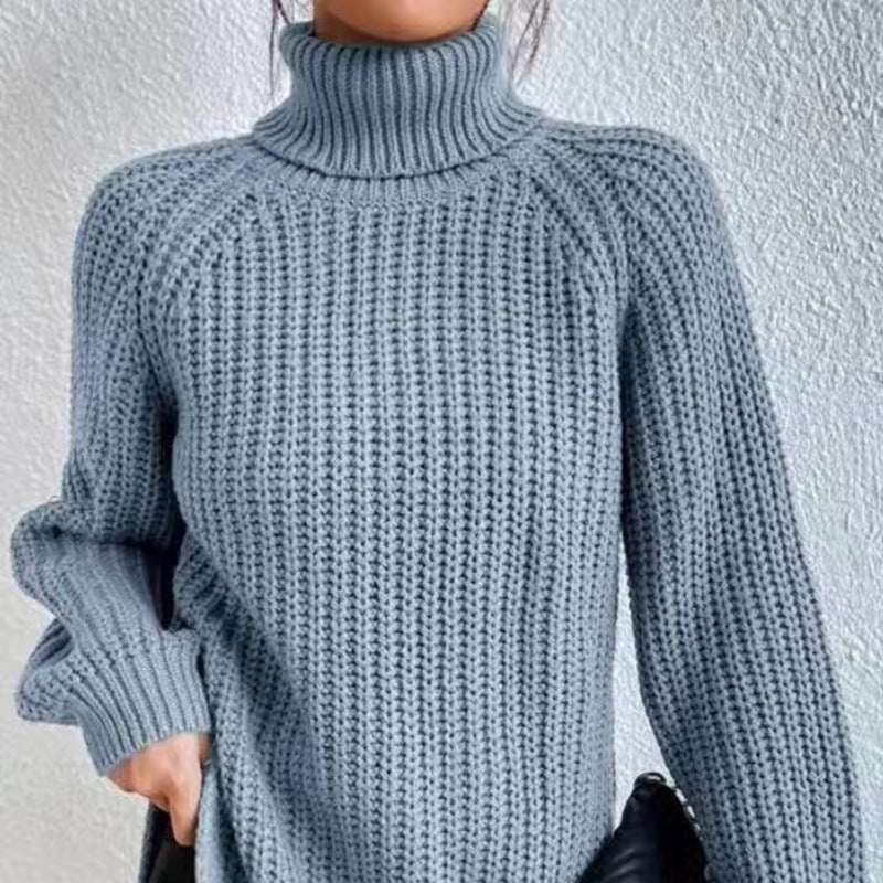 Women's Oversized Chunky Turtleneck Sweater Long Knit