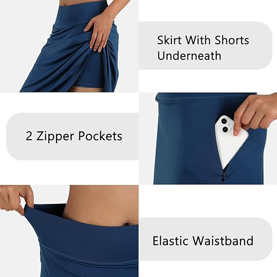 Women's High-Waisted A-Line Skirt with Pockets – Casual Sports Skirt