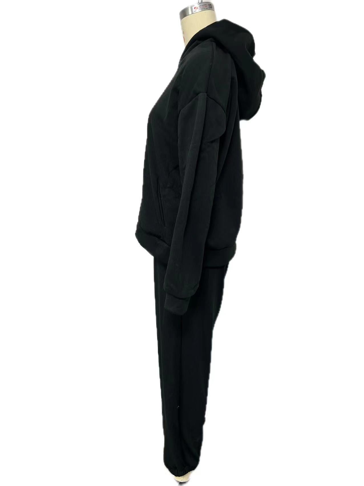 Women's Fleece Hoodie Sweatpants Set Casual 2 Piece