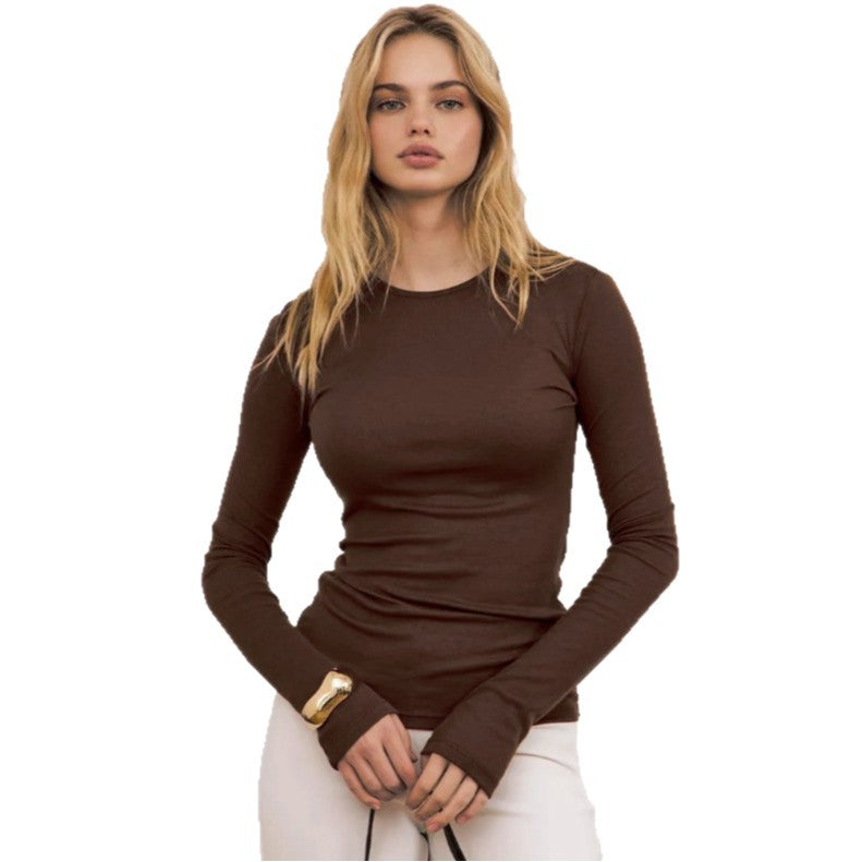 Women's Fitted Sheer Long Sleeve Layering Top