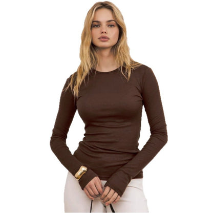 Women's Fitted Sheer Long Sleeve Layering Top