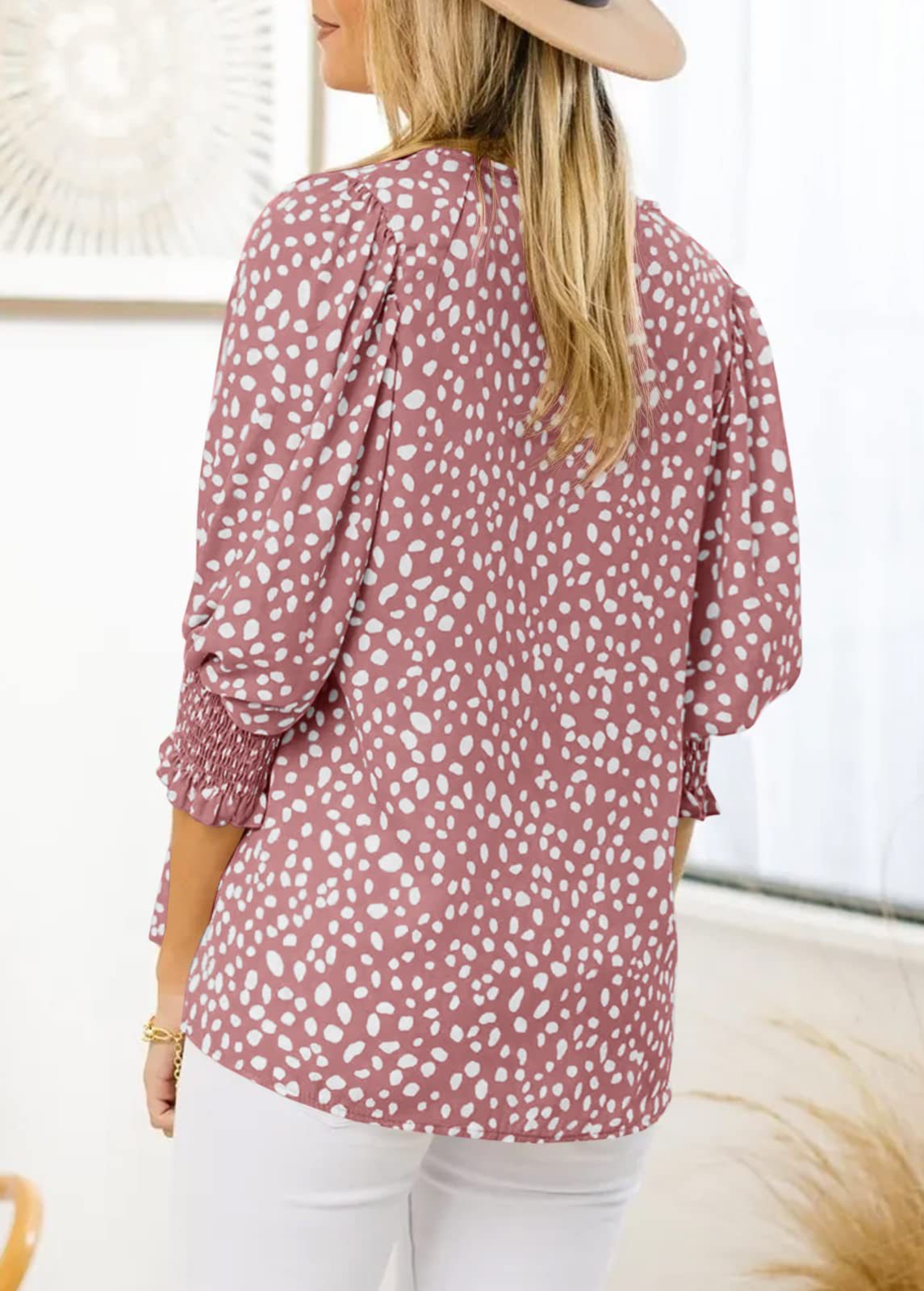Loose Fit Printed Chiffon Short Sleeve Round Neck Shirt