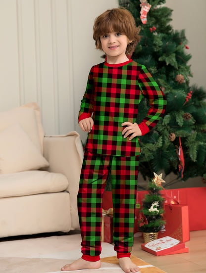 Plaid Parent-child Print Loungewear Christmas Pajama Set