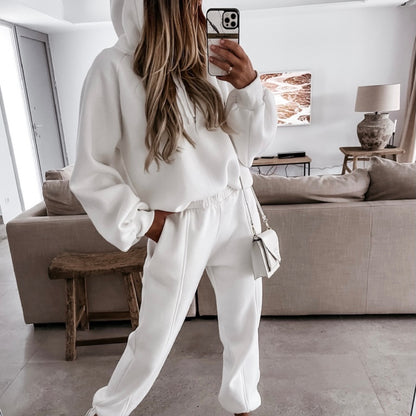 Women's Oversized Fleece Hoodie Jogger Pants Set