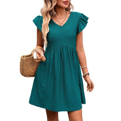 Floral Print V Neck Ruffle Sleeve Loose Blouse