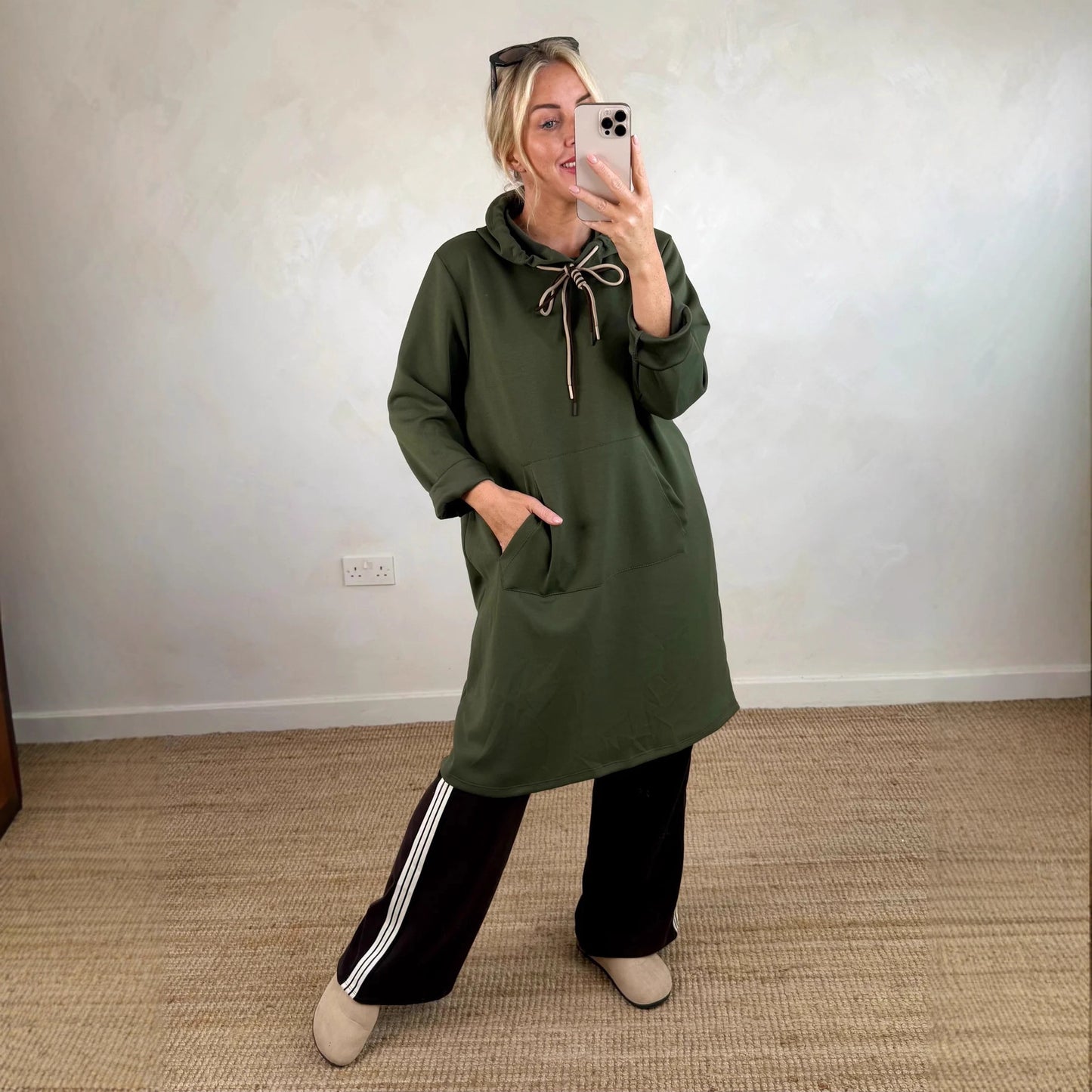 Oversized Hoodie Dress Long Sleeve Casual Pockets