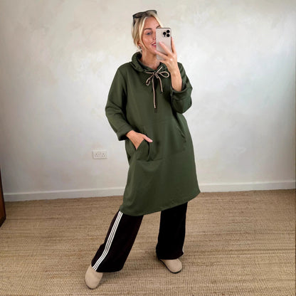 Oversized Hoodie Dress Long Sleeve Casual Pockets