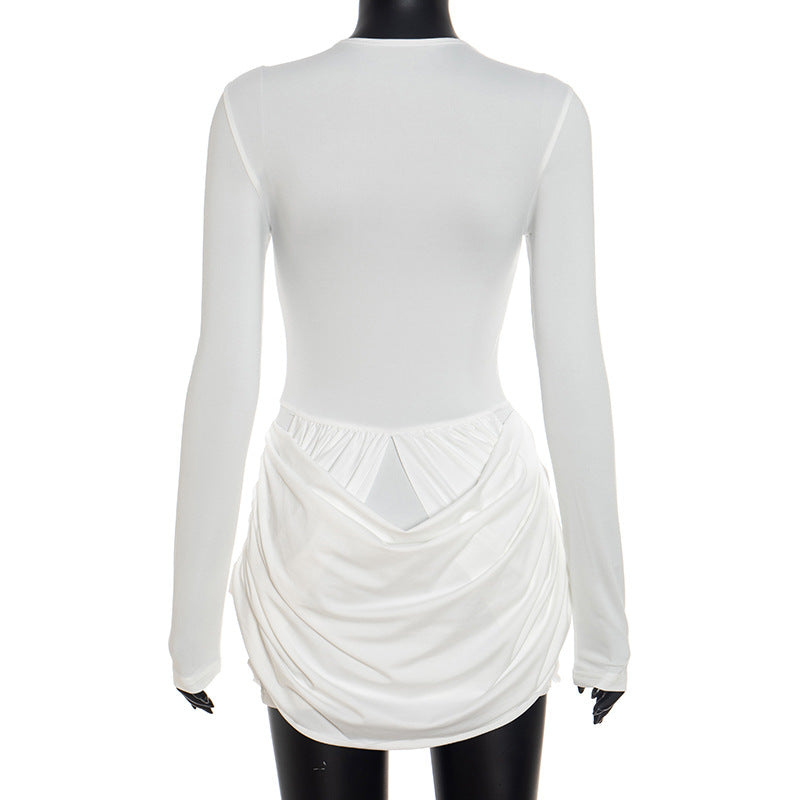 Sexy Cutout Long Sleeve Mini Dress Draped Bodycon