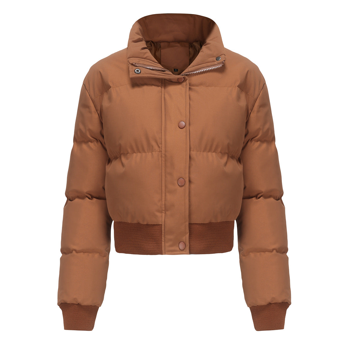 Women's Cropped Puffer Jacket High Neck Winter Coat