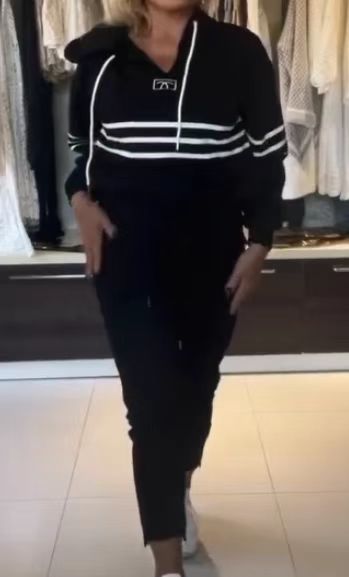 Women's Color Block Hoodie Jogger Lounge Set