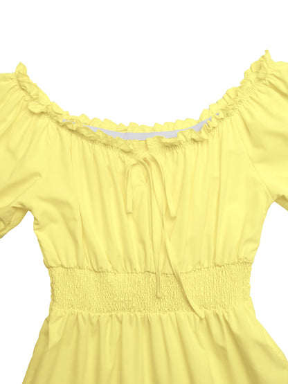 Chic Off-Shoulder Puff Sleeve Princess Dress A-Line Summer
