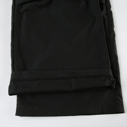 Lace Trim High Waist Baggy Cargo Pants Wide Leg