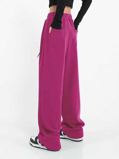 High Waist Drawstring Wide Leg Lounge Pants