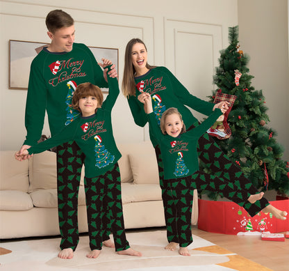 Family Christmas Set Holiday Tree Long Sleeve Loungewear Christmas Pajamas