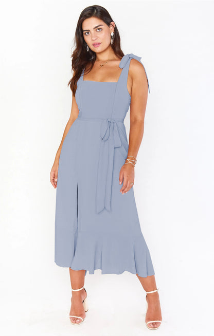 Elegant Women's Commuter Split Dress French High-End Skirt